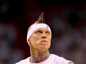 Miami Heat forward Chris (Birdman) Andersen was a victim of a scam allegedly run by a Manitoba woman, say RCMP. (Mike Ehrmann/Getty Images)