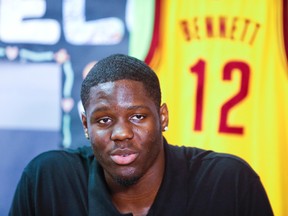 No. 1 overall pick overall Anthony Bennett talks to media during a visit at the Jane and Finch Boys & Girls Club in Toronto, Ont., July 4, 2013. (Ernest Doroszuk/Toronto Sun/QMI Agency)