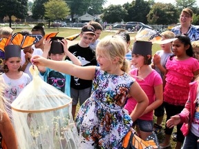 A Grade 2 class from Rosedale Public School gets ready to set their monarch butterflies free. MELANIE ANDERSON/THE OBSERVER/QMI AGENCY