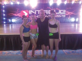 Danceology dancers Micaela Vollmer, Claire Holmes, Tom Richardson (Choreography at Intrigue) and Danceology dancer Bailea Erb.