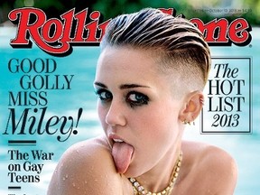 Miley Cyrus on the cover of the latest issue of Rolling Stone.