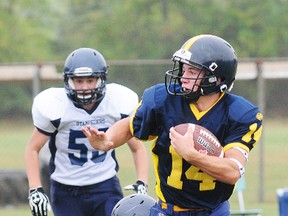 Juniors Saints running back Cody Fisher and the Saints will take on Oakridge for the TVRA Junior Football title Saturday.
R. Mark Butterwick