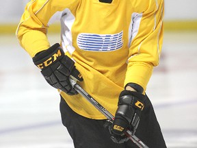 Henri Ikonen, at the Frontenacs practice at the Rogers K-Rock Centre Wednesday afternoon, is back from the Tampa Bay Lightning camp. (Michael Lea/The Whig-Standard)