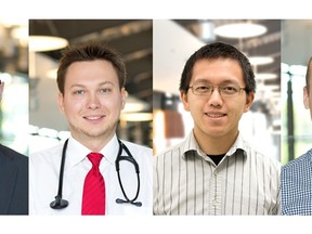 Four new physicians have joined Bluewater health's professional staff. From left are: Dr. Paul Martin, Dr. Bart Mysliwiec, Dr. Wang Xi, and Dr. Chris Borek. (Submitted photo)