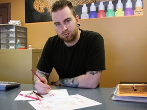 Neon Crab Strathroy manager and tattoo artist Will Smink will be part of Pink Ink Day October 5. The event will offer customers breast cancer ribbon tattoos at a cost of $40 with proceeds donated to breast cancer.
JACOB ROBINSON/AGE DISPATCH/QMI AGENCY