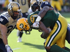 Adarius Bowman's presence on the field makes it difficult for opposing teams to defend against the Eskimos passing game. (Ian Kucerak, Edmonton Sun)