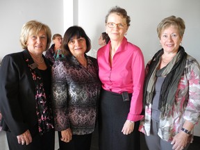 LAURA STRICKER The Sudbury Star
From left, Luncheon of Hope vice-chair Gale Prosperi, chair Cathy DiPietro, Dr. Julie Bowen and Suzanne Cecchetto at the 15th annual luncheon, held on Friday at the Caruso Club. This year, $55,000 was raised for the Northeast Cancer Centre.