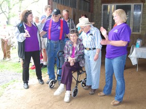 About 50 people participated in a rural Walk for ALS at a farm south of Ingersoll. The event was organized by the congregraition of Mt. Elgin United Church to show support for one of its members, Shirley Lovell. Money was donated to the ALS Society. (TARA BOWIE, Sentinel-Review)