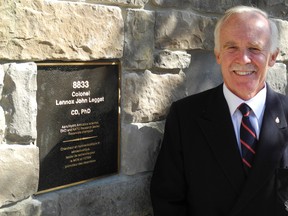 John Leggat was among the recipients of a plaque on Royal Military College’s wall of honour Saturday afternoon. (PETER HENDRA The Whig-Standard)
