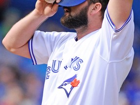Todd Redmond, who lasted just two-thirds of an inning yesterday, kinda sums up the season for the Blue Jays starting pitchers. (Getty Images)