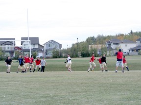 The Frank Maddock High School Warriors are currently sitting at a 3-0 record, with a strong team backed up by a solid core of Grade 12 returning players and skilled new recruits. Practicing daily, the boys play games of scrimmage after and do extra drills to hone their stamina out on the field when it comes to game day.