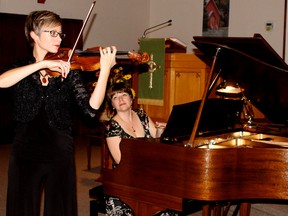 Violinist Andrea Neumann and Pianist Alexandra Andrievsky graced the First United Church of Vermilion with a captivating performance that will be the first of a six-concert series dedicated to the memory of talented local musician, Jean Wright.