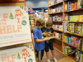 Emily Mountney The Intelligencer
Max Wolfe, 9, and Jayden Davidson, 9, pick out some books for the Prince of Wales Public School library, from the Chapters store at Quinte Mall.
