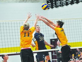 Action from the PCI Trojans/ St. James Jimmies varsity volleyball game Oct. 1 (Kevin Hirschfield/THE GRAPHIC/QMI AGENCY)