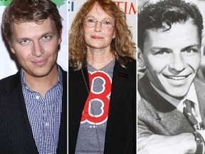 From left: Ronan Farrow, Mia Farrow and a file photo of Frank Sinatra (WENN.COM, Handout)