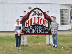 Mitchell McKinnon, Grade 12, and Carson Rumberger, Grade 11, were two of the four member Hilltop Charger Boys Golf team that qualified for the Provincial Championships in Strathmore on Sept. 23 and 24.
Barry Kerton | Whitecourt Star