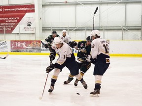 Centre Tyler Busch (No. 10) was good for two power-play goals in a losing cause against Okotoks at the AJHL Showcase last week. - Thomas Miller, Reporter/Examiner