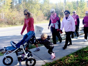 People has the option to run or walk, but there was no excuse for staying in a stoller during at the 5 kilometre Run for the Cure held by the Kenora CIBS branch on Sunday morning, Oct. 6.