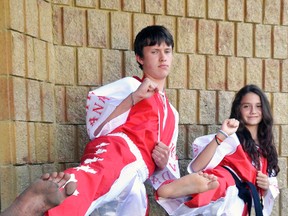 Quentin Van Pelt (left) and Avery Anderson are both off to the World Karate and Kickboxing Championships to be held later this month from Oct. 14-19 in Taranto, Italy. KRISTINE JEAN/MITCHELL ADVOCATE