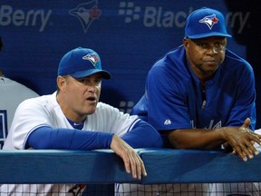 The Blue Jays fired first base coach Dwayne Murphy (pictured) and hitting coach Chad Mottola on Monday. (Reuters)