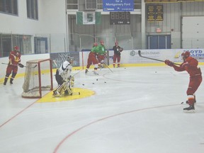 The WOAA Senior AA Lucknow Lancers at a Oct. 1 practice at the Lucknow arena were preparing for their upcoming home opener on Oct. 11 against Mapleton-Minto.