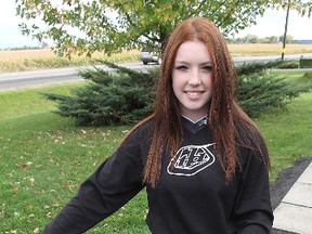 Emily MacPherson has been burning up BMX tracks since she started in the sport five years ago. She is heading off to the Canadian championships in British Columbia this weekend. (Michael Lea/The Whig-Standard)