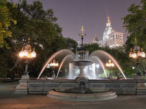 The fountain at New York City Hall Park in Lower Manhattan is pictured in this photo. (SeanPavonePhoto/Fotolia.com)