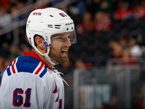 New York Rangers forward Rick Nash left Tuesday night's game in the first period. (AFP)
