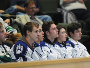 Several players from The Sudbury Wolves were on hand for the debate on a motion to support a new arena Tuesday.
GINO DONATO/The Sudbury Star
