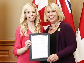 Kate Neale with Health Minister Deb Matthews.
Submitted photo
