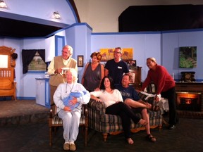 The cast of the Periscope Playhouse production of Squabbles. Front: Ann Notman, left, Nathalie Bureau, Tim Wells. Back: Jeff Rogers, Marion Rogers, Wayne Coughlin and Alex Dammert. Contributed