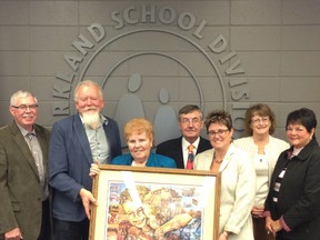 Third from left, PSD trustee Irene Goebel stands with her fellow trustees. - Photo Supplied