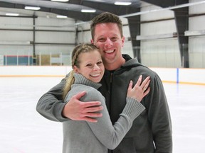 Tamas Sari and Julia Bailey Sari practice during public skate at the Scott Safety Centre on Tuesday, Oct. 8.
Celia Ste Croix | Whitecourt Star