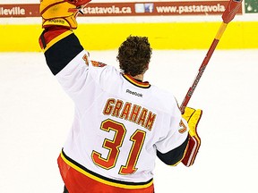 Belleville Bulls goalie Charlie Graham made 67 saves and won first-star honours in a 6-5win over Guelph Saturday night at Yardmen Arena. (Aaron Bell/OHL Images)