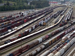 The Canadian National (CN) Thornton Railroad Yards in Surrey, B.C., pictured in this June 21, 2012, file photo. (Andy Clark/Reuters files)