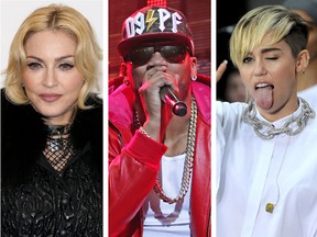 Madonna, May 19, 2013, (Judy Eddy/WENN.COM), rapper Nelly, Oct. 9, 2013 (Sakura/WENN.COM) and Miley Cyrus Miley Cyrus Oct. 7, 2013 (Dennis Van Tine/Future Image/WENN.COM)