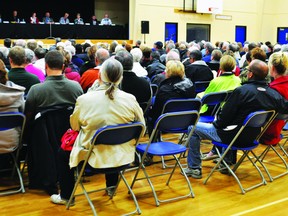 More than 200 people attended a candidates' forum Oct. 8 at the Cultural-Recreational Centre. Stephen Tipper Vulcan Advocate