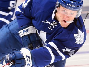 Young Maple Leafs defenceman Morgan Rielly has impressed with his poise. (Getty Images/AFP)