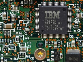 An IBM central processor unit (CPU) is seen on a Hard Disk Drive (HDD) controller in Kiev, in this March 5, 2012 file photo. REUTERS/Gleb Garanich/Files