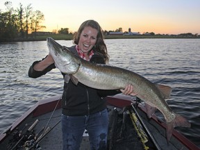 Ashley Rae proudly shows the muskie measuring more than 50 inches in length she caught in Ottawa recently. (Supplied photo)