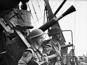Canadian troops en route to Sicily during the Second World War. 
Library and Archives of Canada,
