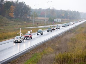 A convoy anti-wind turbine activists 4 km long traveled from Forest to Strathroy in protest on Saturday October 19, 2013.DEREK RUTTAN/London Free Press/QMI Agency