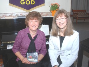 Margaret Donaldson, left of Margaret Rose Music, recently released a new DVD of spiritual hymns, at a launch concert held at Fingal Baptist Church. With her is her sister, Marion Sloetjes of Faith FM, 99.9 London.