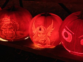 Hundreds of carved pumpkins will again be on display at the annual Fiery Faces fundraiser. It kicks off with a carving party at Bluewater Fun Park on Thursday night. OBSERVER FILE PHOTO
