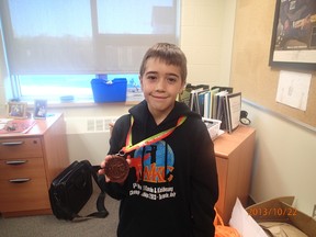 Tyler Boucher, a Grade 7 student at Ecole Alliance St-Joseph in Chelmsford came in third at the World Karate Competition in Taranto, Italy.