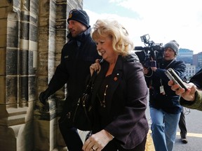 Senator Pamela Wallin arrives on Parliament Hill in Ottawa October 22, 2013. REUTERS/Chris Wattie