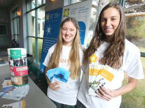 Many students in the graduating class at Balmoral Hall School in Winnipeg have elected to sign up for a tan free grad. The event is student organized and has the backing of the Canadian Cancer Society. Celina Perry (left) and Julia White helped organize the event.