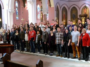 Members of the award-winning Western University Singers rehearse for Sunday?s Festival of Song at St. Peter?s Cathedral on Richmond St. at Dufferin Ave. (MORRIS LAMONT, The London Free Press)