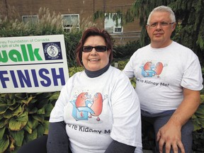 Lorraine Gheorghiu (left) and brother Darrell Eddington (right) were among those ‘paying it forward’ during the annual Kidney Foundation of Canada Give The Gift Of Life Walk in Tillsonburg earlier this fall. The two share more than a familial connection following Eddington’s living donation of a kidney during an operation this July. Those seeking more information about organ donation in Ontario are invited to visit the websites www.beadonor.ca or www.giftoflife.on.ca. Jeff Tribe/Tillsonburg News