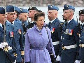 Princess Anne reviews a guard of honour after arriving at Battery Park for the start of her two-day Kingston visit.
Michael Lea The Whig-Standard